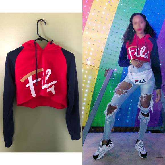 Fila Tops | Fila Sweater Crop Top | Color: Red | Size: Xs | Moderncloset92's Closet